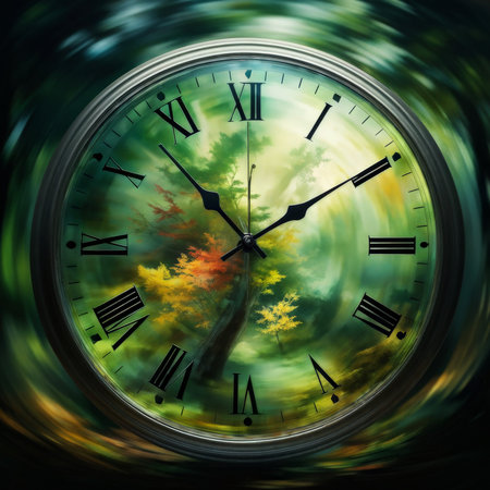 digital illustration of a clock face withの素材