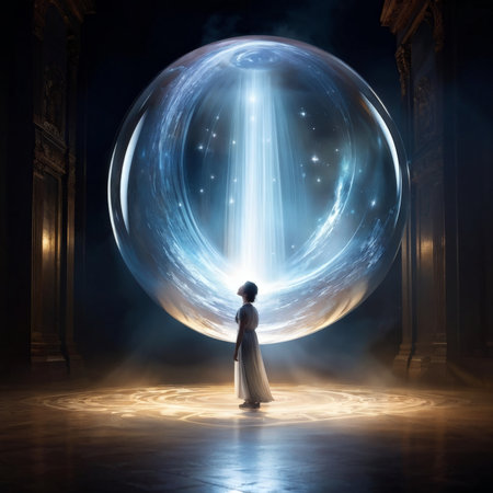 woman in dress dancing on the moonの素材