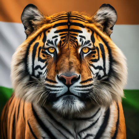 tiger with bengal faceの素材