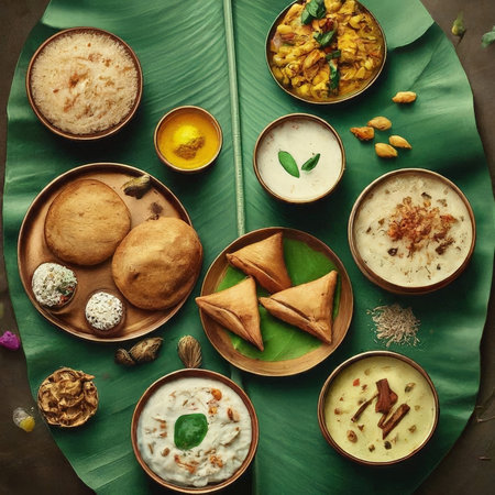 indian food and snacks for festivalの素材