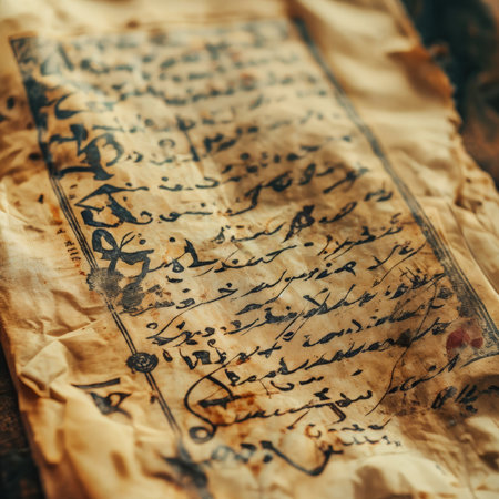 old paper with a pen on wooden background. close up shotの素材