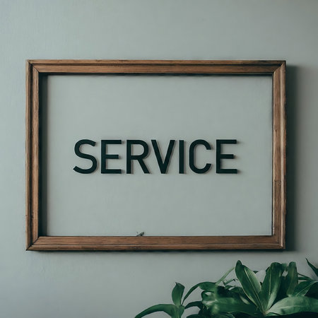 text sign showing service. business photo showcasing something that you can do or give service testの素材