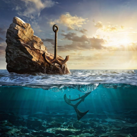 3d illustration of a pirate ship with sea backgroundの素材