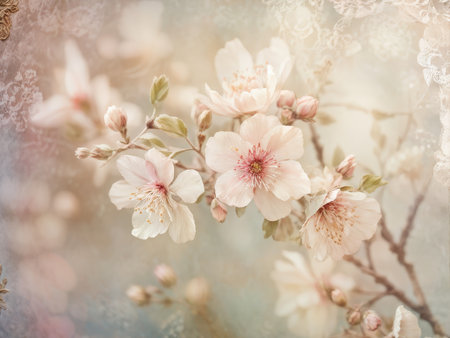 beautiful spring flowers on the treeの素材