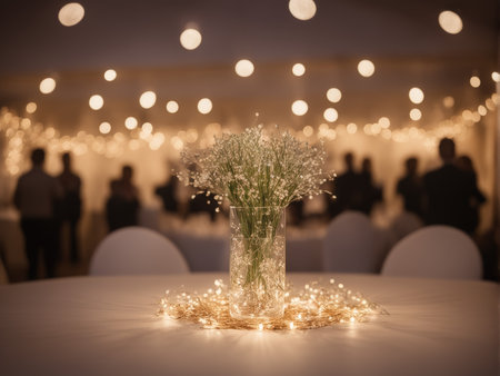 beautiful wedding bouquet in the restaurantの素材