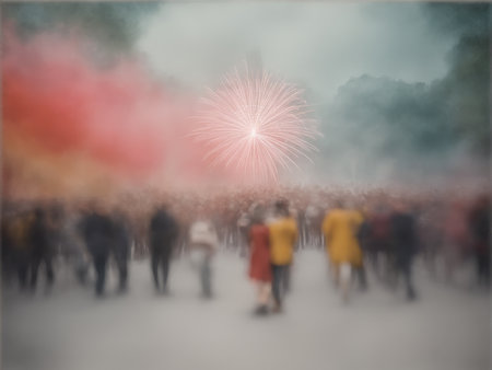 crowd of people in the cityの素材