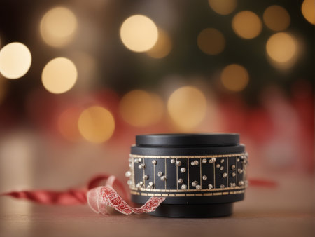 christmas gift on blurred background. concepts conceptの素材