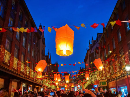 chinatown, london, uk - september 2 0 1 9 : chinese new year festival and s celebrationの素材