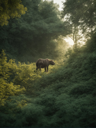 a wild boar in the foresta forestの素材