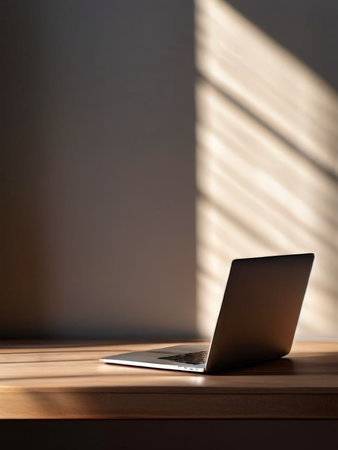 laptop on the tableの素材