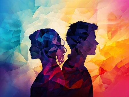 silhouette of a man and woman, vector illustration, artの素材