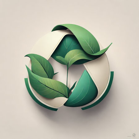 3d rendering, green leaf symbol, ecology concept 3の素材