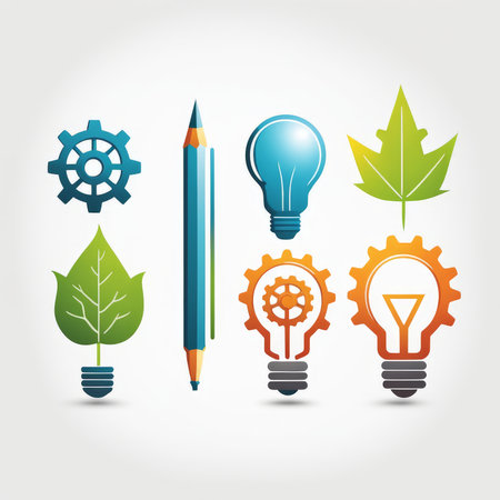 light bulb and gearの素材