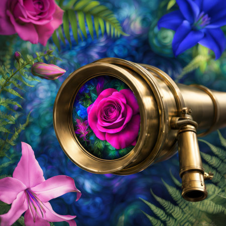 beautiful flowers on the background of mirrorの素材