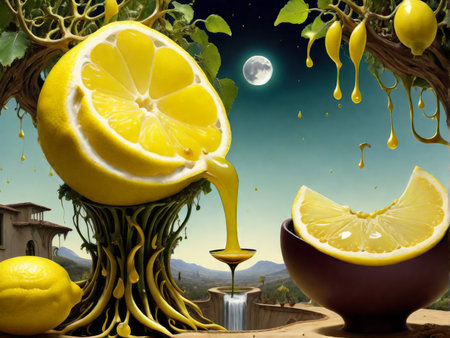 lemon juice with fruit fruitsの素材