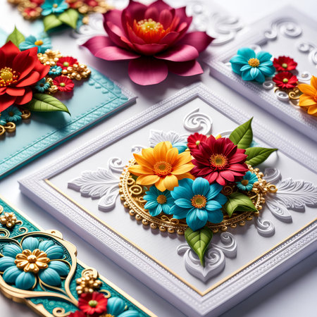 colorful flowers for greeting card, wedding invitation, cardcolorful cardの素材