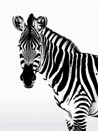 black zebra with white stripesの素材