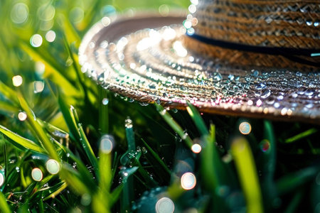 beautiful green grass on a background of the lawnの素材