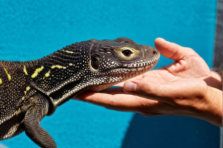 close up of a hand lizardの素材