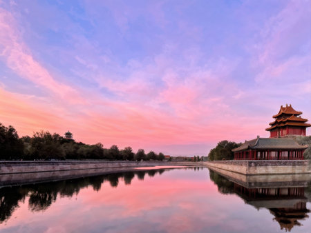 beautiful view of the city park in morningbeautiful morningの素材