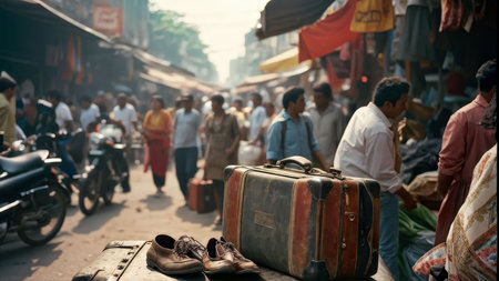 people in the streetの素材