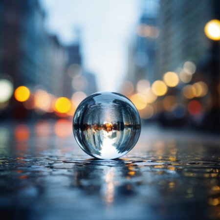 glass ball in the cityの素材