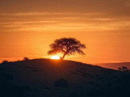 beautiful sunset in the mountainsの素材