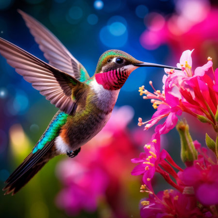 bird in nature. colorful background.の素材