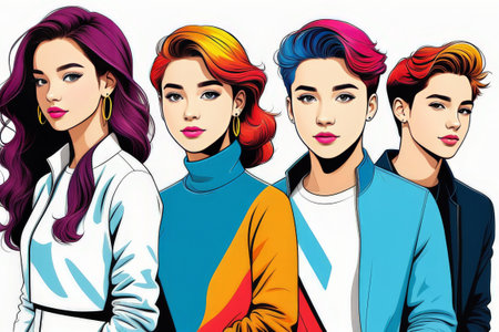 vector illustration of pop art people.の素材