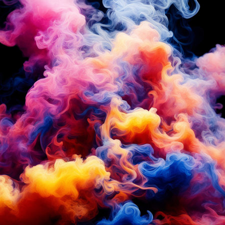 abstract background with colorful smokeの素材