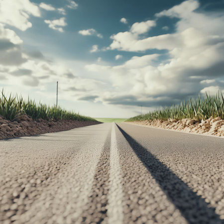 road in the desertの素材