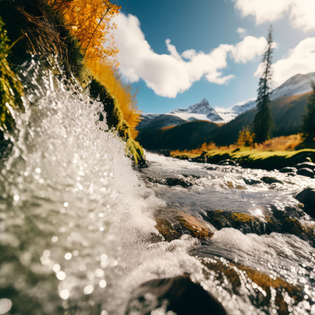 beautiful landscape in the mountainsの素材