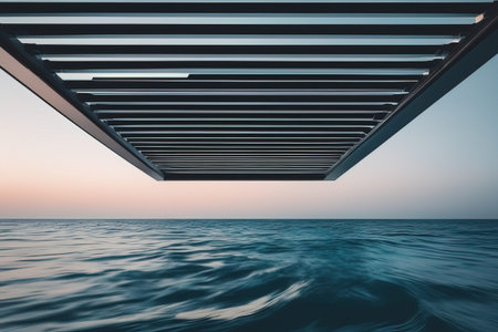 modern architecture in the city modern architecture in the city beautiful view of the seaの素材