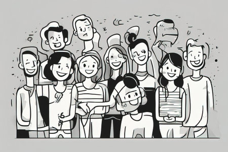 group of happy friends Generatedの素材