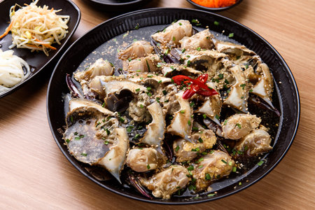 Korean style soy sauce marinated crabの写真素材