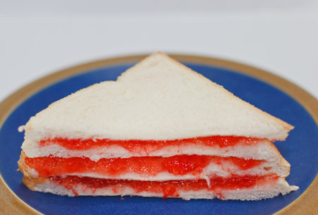 Bread with jam.の写真素材