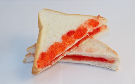 Bread with jam.の写真素材