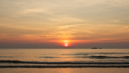 Sunrise at Huahin in Thailand.の写真素材