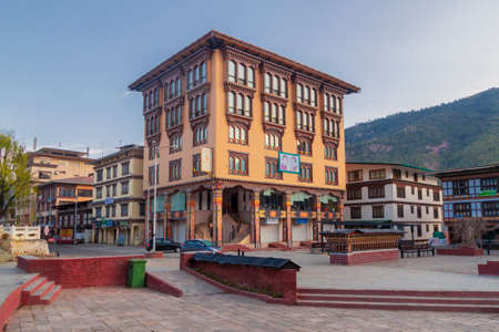 Thimphu, Bhutan - February 29, 2016: Hotelのeditorial素材