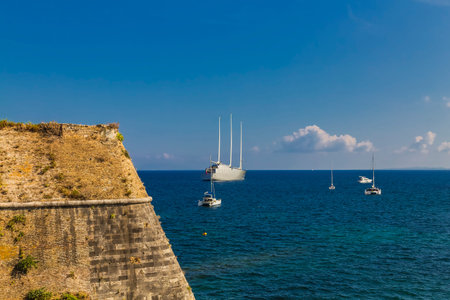 Corfu, Greece - 23 September 2018: Sailing Yacht A SYA one of the biggest sailing yachts in the...