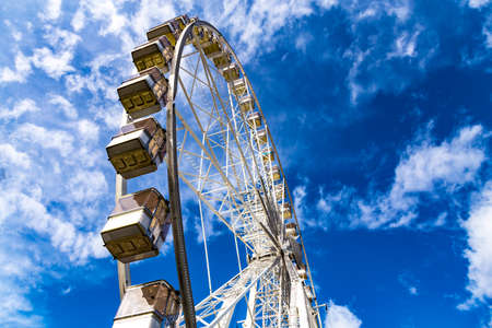 Ferris Wheel named Budapest Eye in Budapest, Hungary on a sunny cloudy day.の写真素材