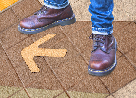 The arrows on the pavementの写真素材