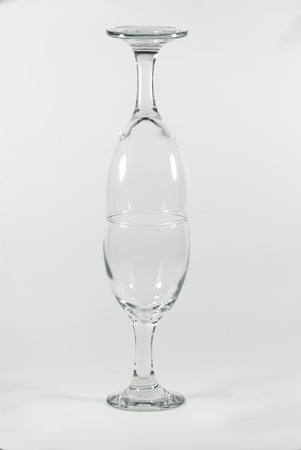 Empty wine glass. isolated on a white backgroundの写真素材