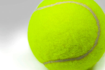 Tennis ball on white backgroundの写真素材