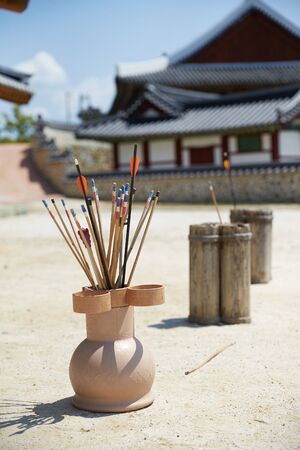 Tuho game of Joseon Dynasty. Tongjeyoung is a historical site of the Joseon Dynasty in Tongyeong, South Korea.の写真素材