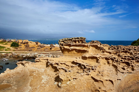 Yehliu Geopark in Taiwan.の写真素材