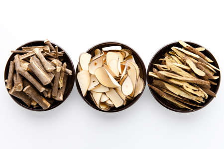 Oriental medicine (Sessiliflorus, Oriental raisin tree, licorice)の写真素材
