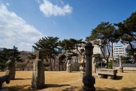 Seonjeongneung Royal Tombs of the Joseon Dynasty located in Gangnam, Korea.のeditorial素材