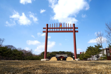 Seonjeongneung Royal Tombs of the Joseon Dynasty located in Gangnam, Korea.のeditorial素材