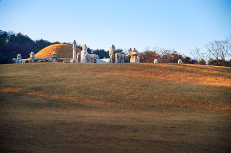 Uireung Royal Tombs of the Joseon Dynasty located in Seoul, Korea.のeditorial素材